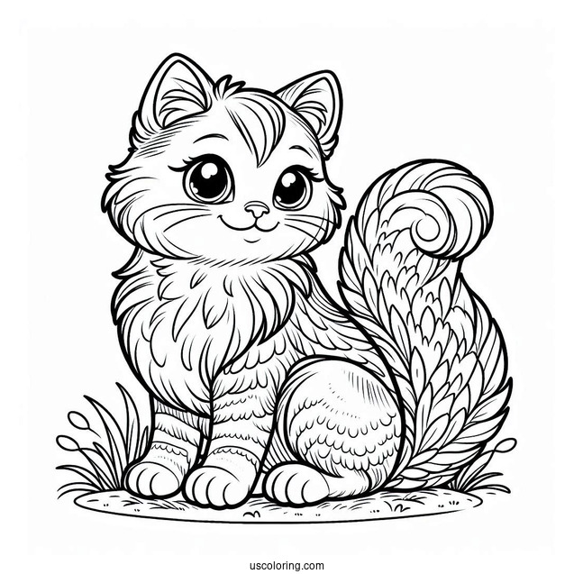 Big Cat Sitting On The Grass