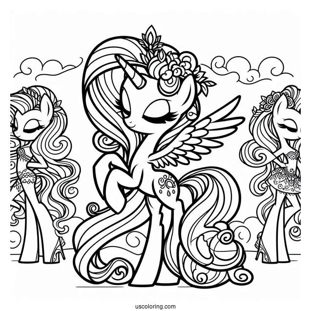 Simple Coloring Page of Equestria Girls Rarity