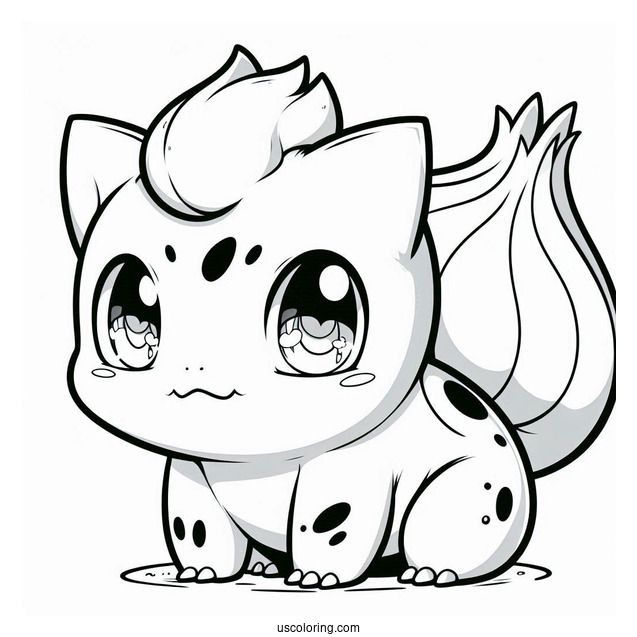 Anime Style Bulbasaur Coloring Page