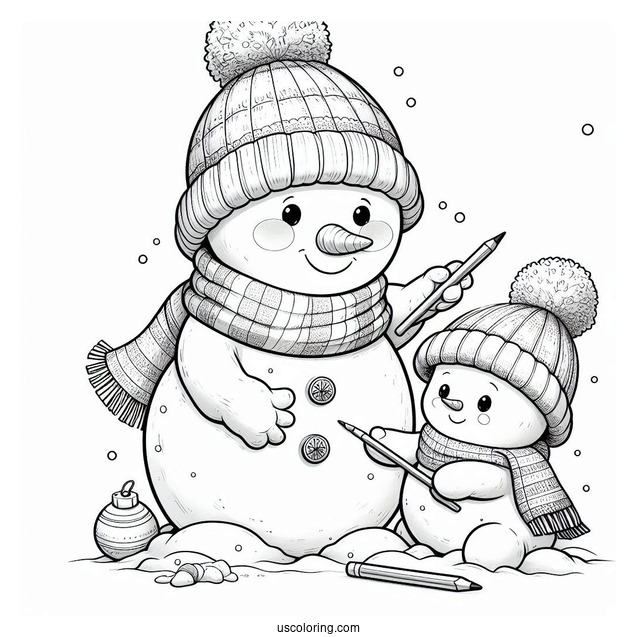 Realistic Looking Snowman Being Made By Kids