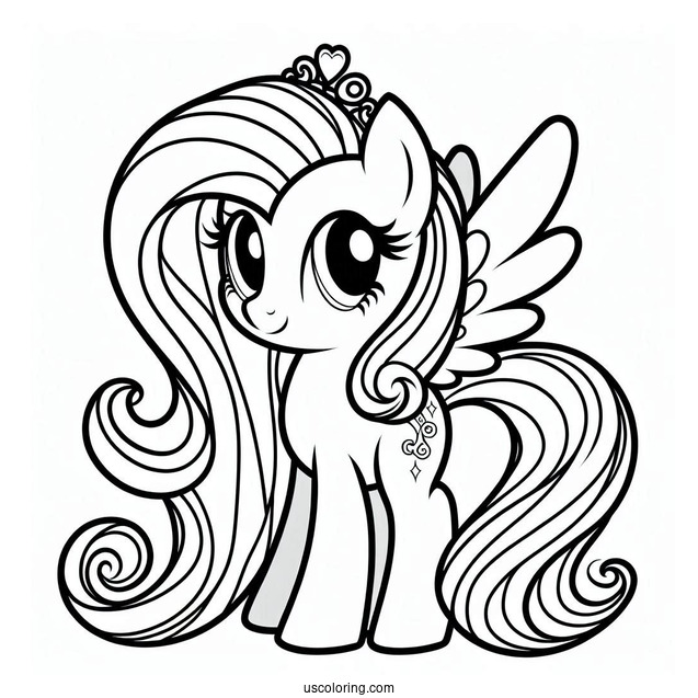 Simple Outline of Fluttershy to Color
