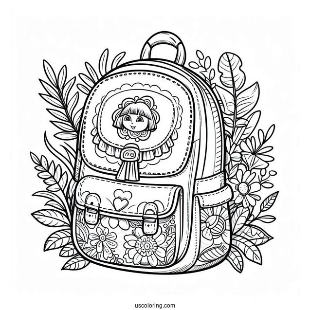 Coloring Page Of Doras Backpack