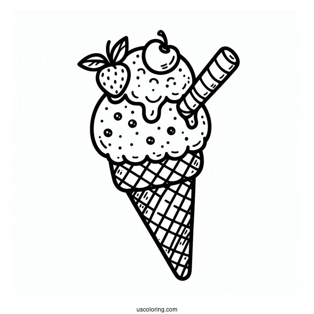 Coloring Page Of Ice Cream Cone