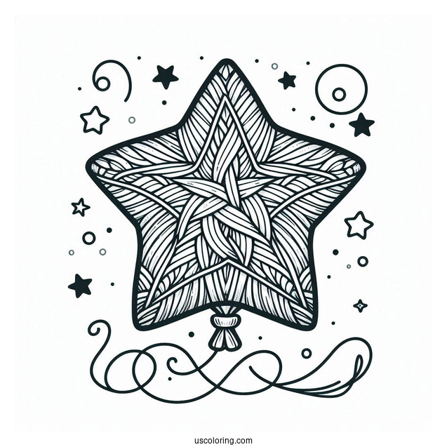 Star Shaped Balloon Coloring Page