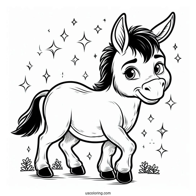 Donkey As a Horse Coloring Page