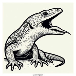 Blue Tongued Skink Lizard Coloring Page Hissing