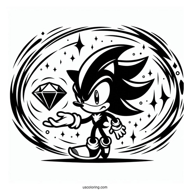 Shadow Coloring Page Tossing The Chaos Emerald