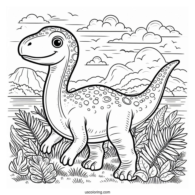 Simple Saurolophus Coloring Page For Kids