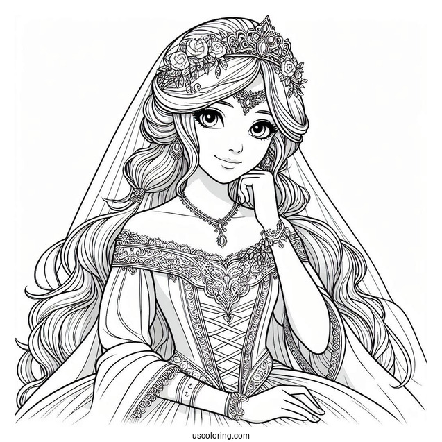 Princess Coloring Page Of Princess Nezmina Of Legend of the Cryptids