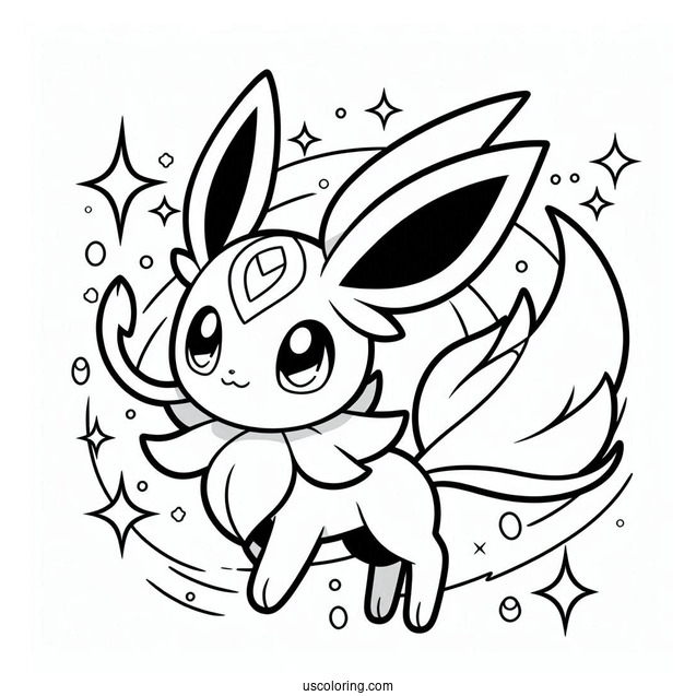 Sylveon Coloring Page Of Wonder Flash Pokemon Card