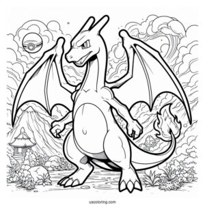 Coloring Sheet Of Charizard Poster