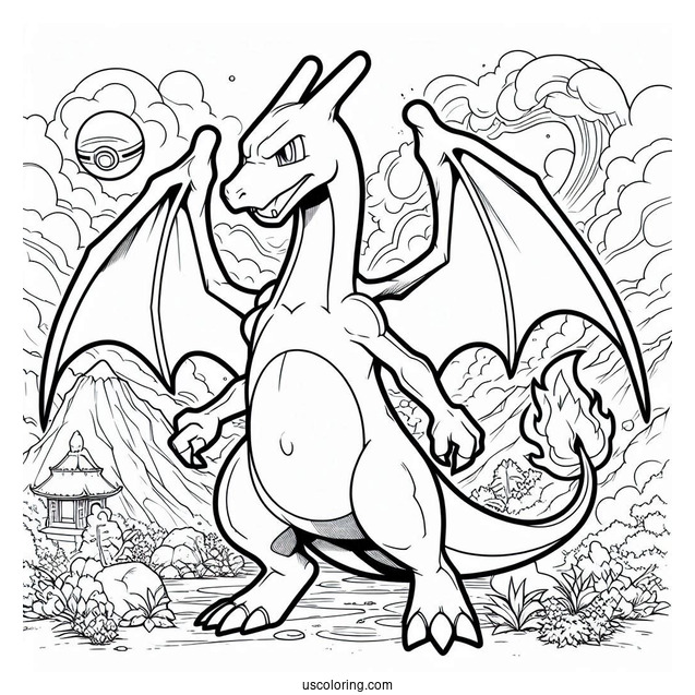 Coloring Sheet Of Charizard Poster