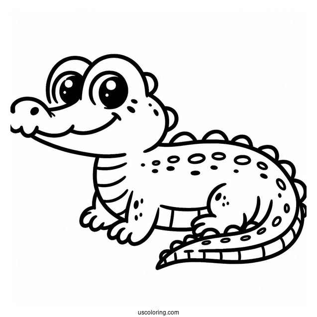 Easy Outline Of a Crocodile For Preschoolers