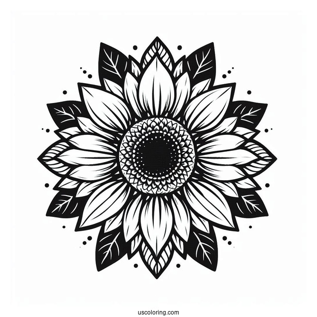 Simple Sunflower To Color