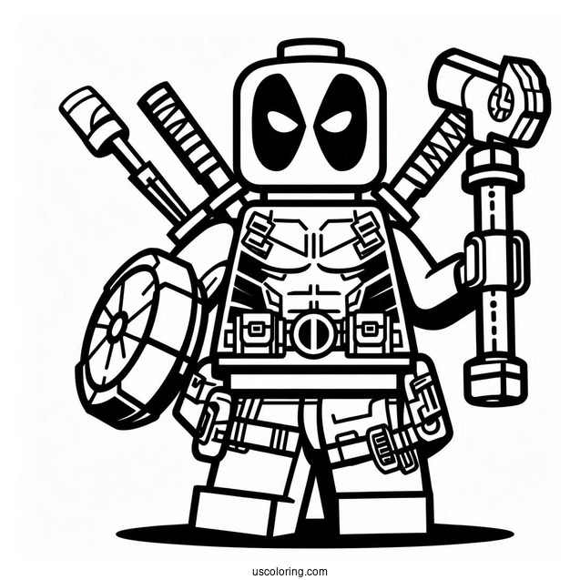 Lego Deadpool Coloring Sheet For Kids