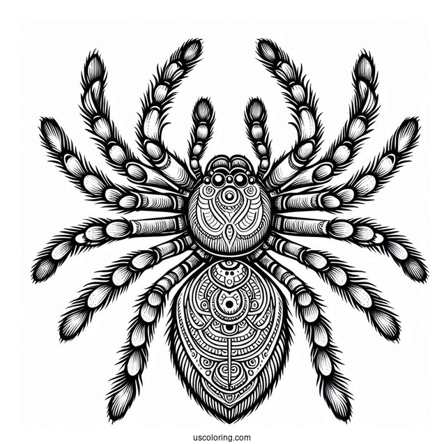 Himalayan Spider Coloring Sheet For Kids