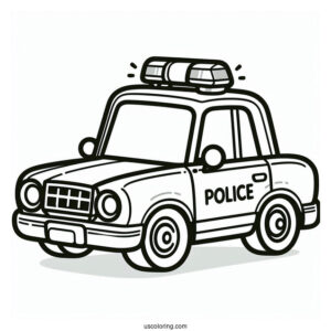Easy Outline Of Police Car To Color For Kids