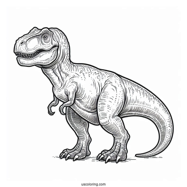 Coloring Page Of a Simple To Color Tyrannosaurus Rex