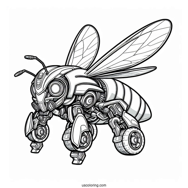 Realistic Autobot Bumblebee Coloring Page