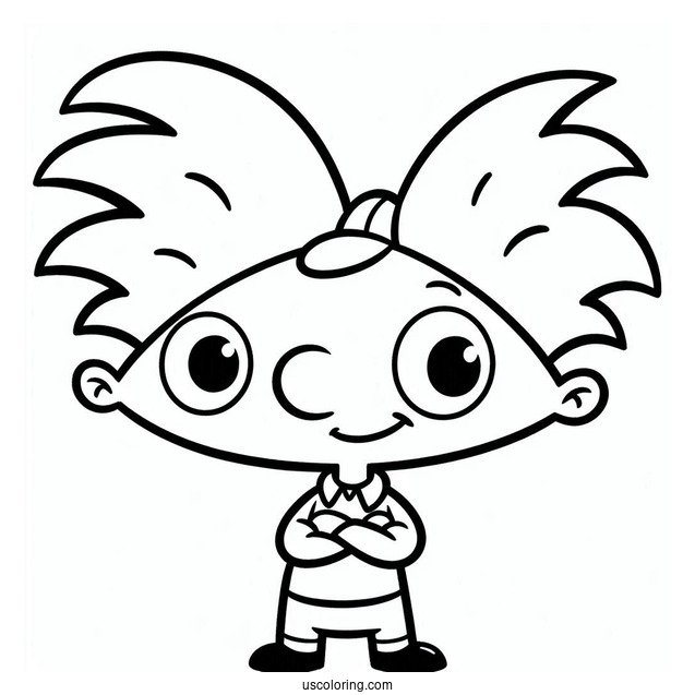 Nickelodeon Coloring Page Of Cute Arnold Outline For Kids