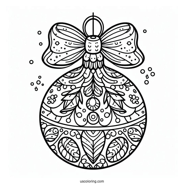 Cartoon Tree Ornament Christmas Ornaments Coloring Page