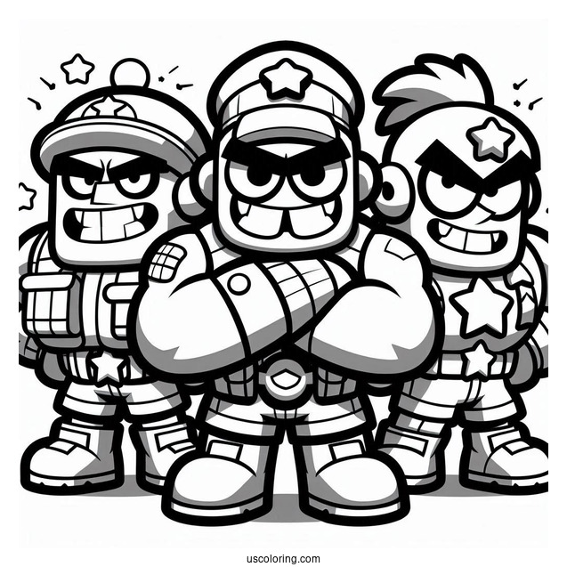 Detailed Brawl Stars Coloring Page Of Brawlers