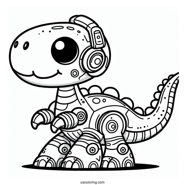 Robot Dinosaur Coloring Sheet