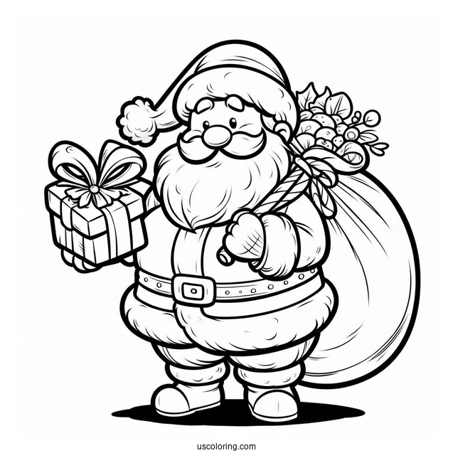Plump Looking Santa To Color For Kids