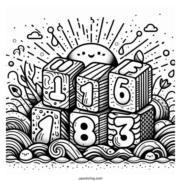 Numberblocks Coloring Page 1 to 10 Waving