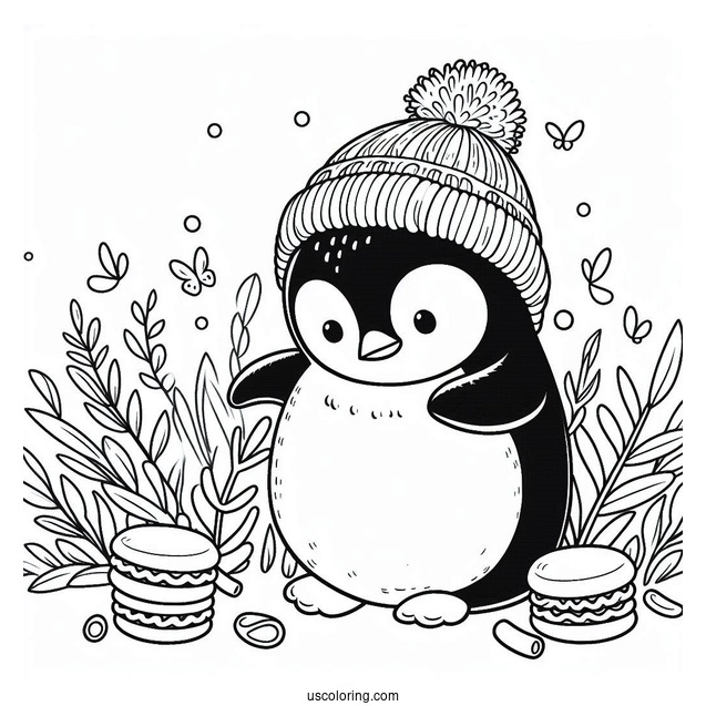 Macaroni Penguin Coloring Sheet Page