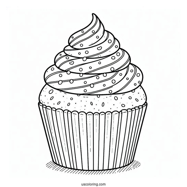 Cupcake With Delicious Icing And Sprinkles