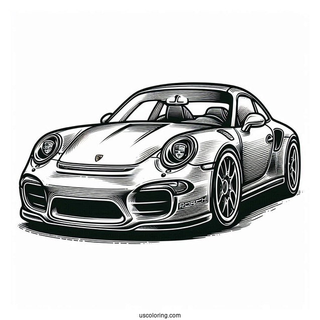 Porsche Coloring Page Logo