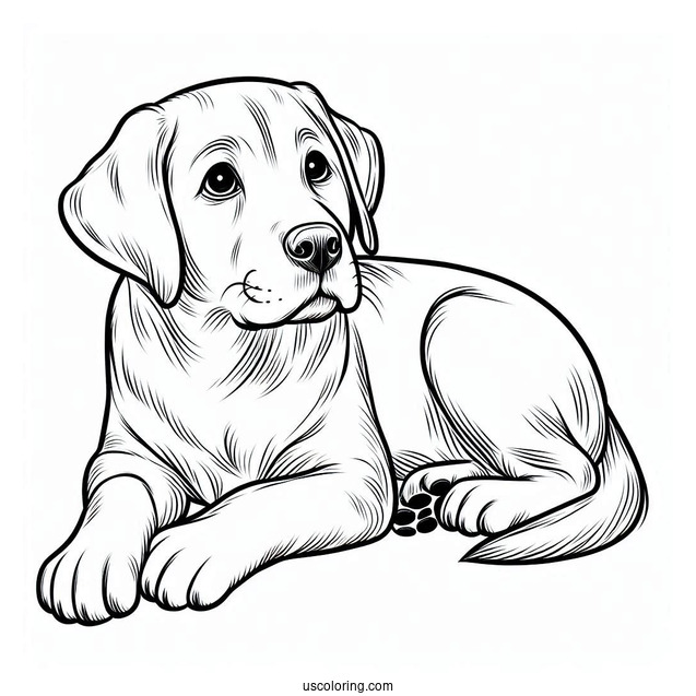 Easy Outline Of Labrador Retriever Coloring In