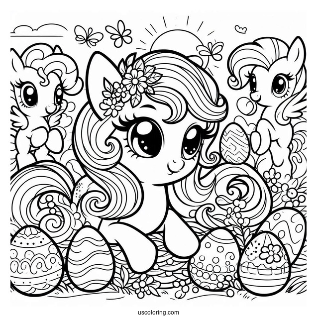 Easter My Little Pony Coloring Sheet