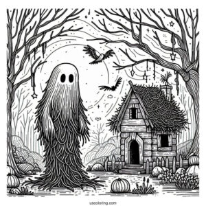 Sprunki Coloring Page Of Brud In A Haunted Forest