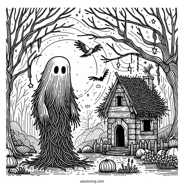 Sprunki Coloring Page Of Brud In A Haunted Forest