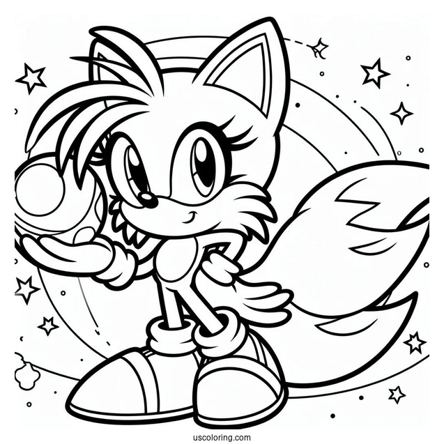 Tails From Sonic Coloring Sheet