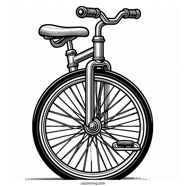 Bicycle Coloring Page Of Easy Unicycle