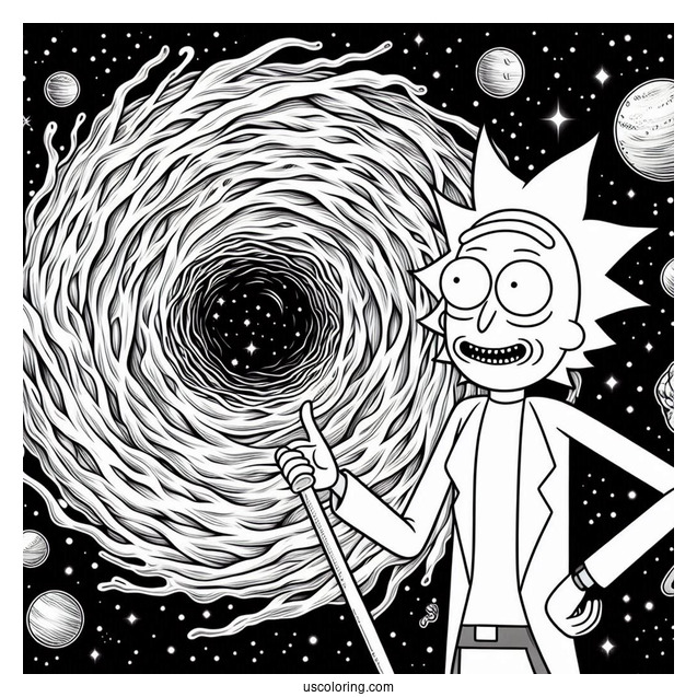 Morty Next To Wormhole With Pursed Lips