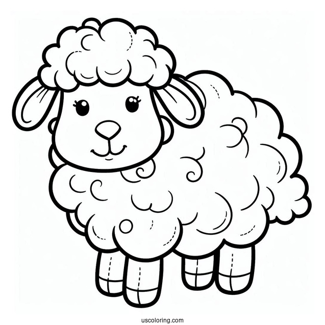 Simple Outline Of Sheep For Toddlers