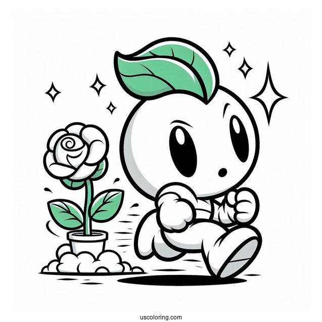 Brawl Stars Coloring Page Of Sprout Running Away From Rosa
