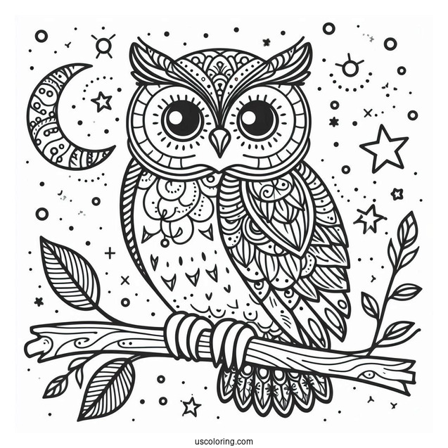 Simple Outline Of Owl To Color