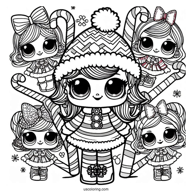 LOL Surprise Doll During Christmas With Candy Canes