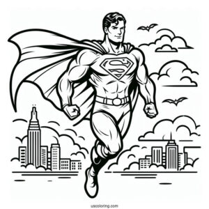 Simple Outline Of Superman To Color