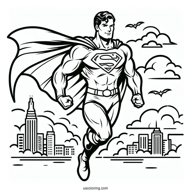 Simple Outline Of Superman To Color