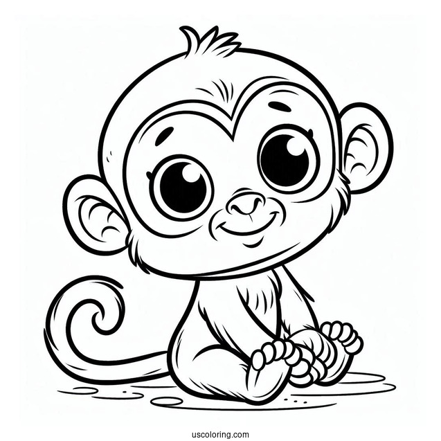Funny Monkey From Jungle Book Coloring Page Of For Kids