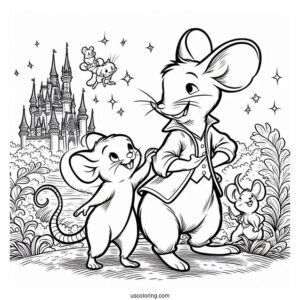 Gus And Jaq Mice Coloring Page For Kids