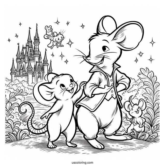 Gus And Jaq Mice Coloring Page For Kids