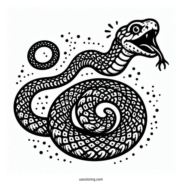 Rattlesnake With Arced Tail In Attack Position