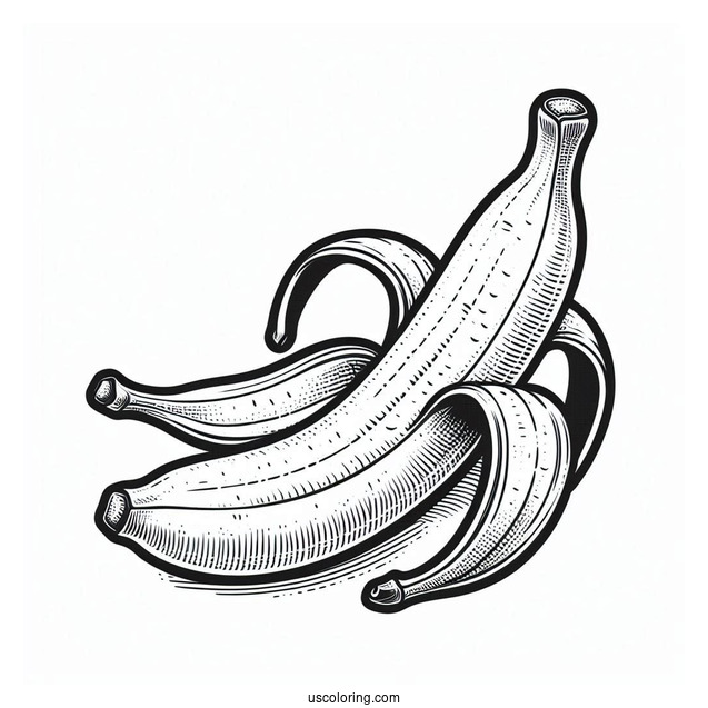 Simple Outline Of Peeled Banana